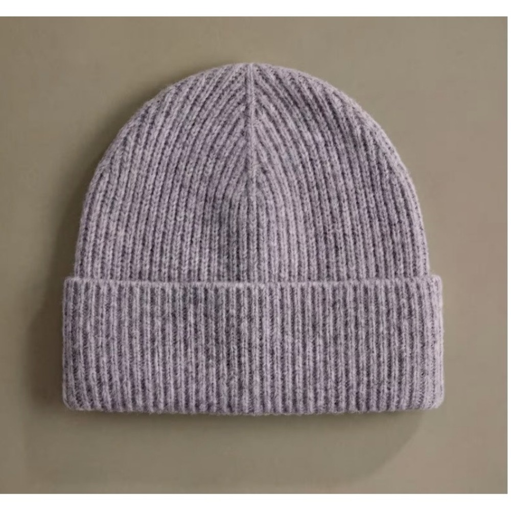Quince Mongolian Cashmere Ribbed Beanie in Heather Grey / NWT & Still in Bag